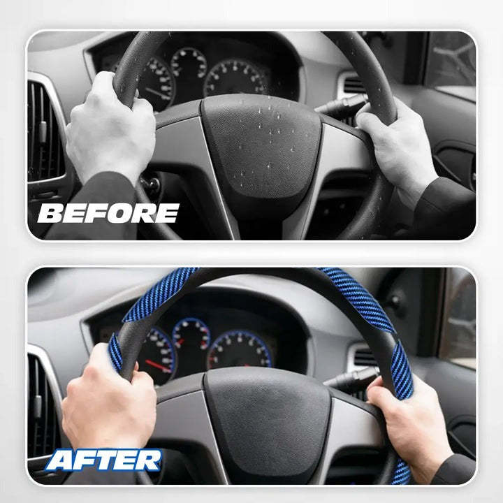 🔥LAST DAY 60% OFF🔥Carbon Fiber Silicone Anti-Slip Car Steering Wheel Cover Universal Fit