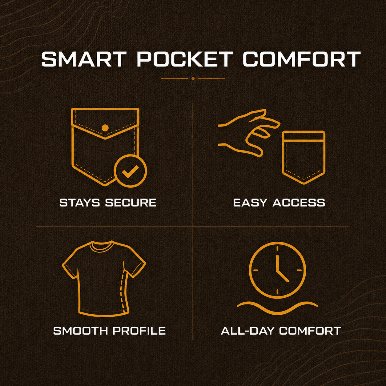 Compression shirt secure side storage features