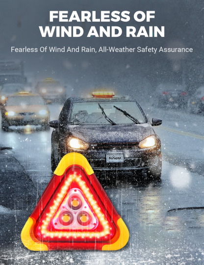 🔥2026 New Arrival🔥 2-IN-1 Solar Emergency Triangle Warning Light at the Roadside