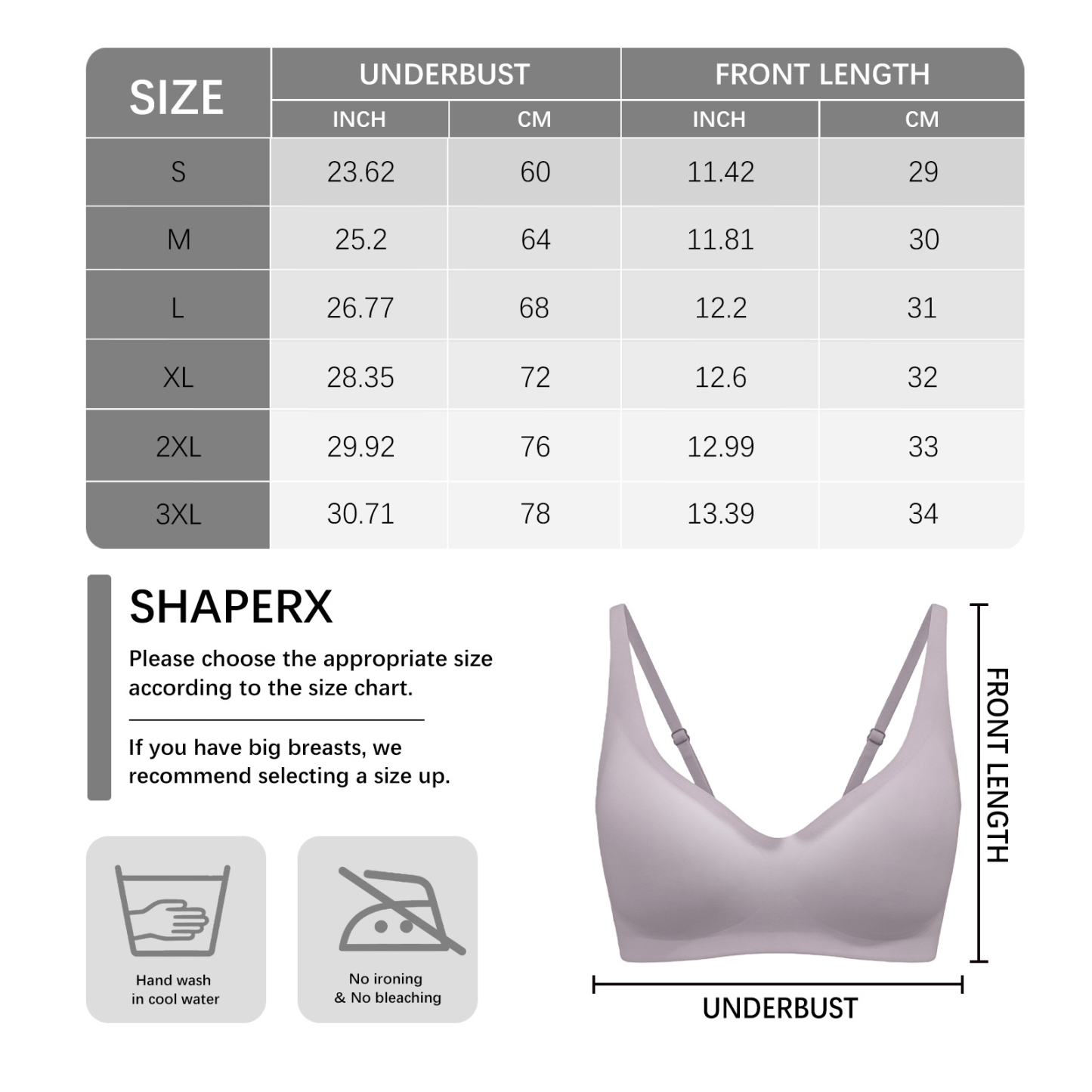 Seamless Deep V Push-Up Wireless Bra