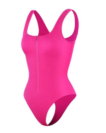 Front Zip Triangle Swim Jumpsuit