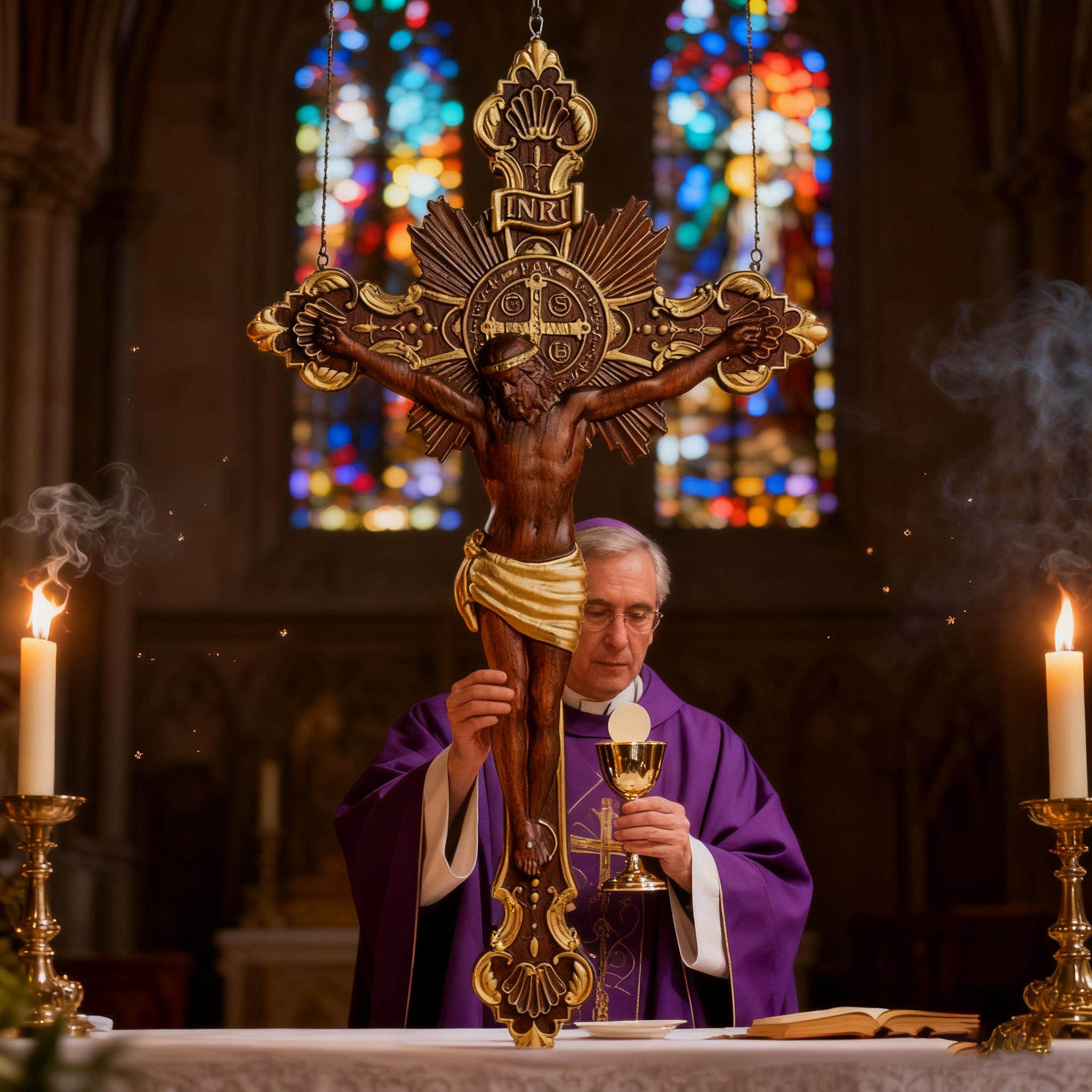 St. Benedict Exorcism Cross carved - Bless you and your family