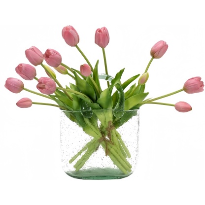 Artificial Tulips Flowers, Real Touch Latex Bouquet,Easter-ready Spring Décor