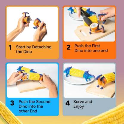 🔥Last Day Promotion🦖 Dino Bite Corn Holders™ 🌽Turn Ordinary Corn Into The Most Fun Thing On The Table🧒