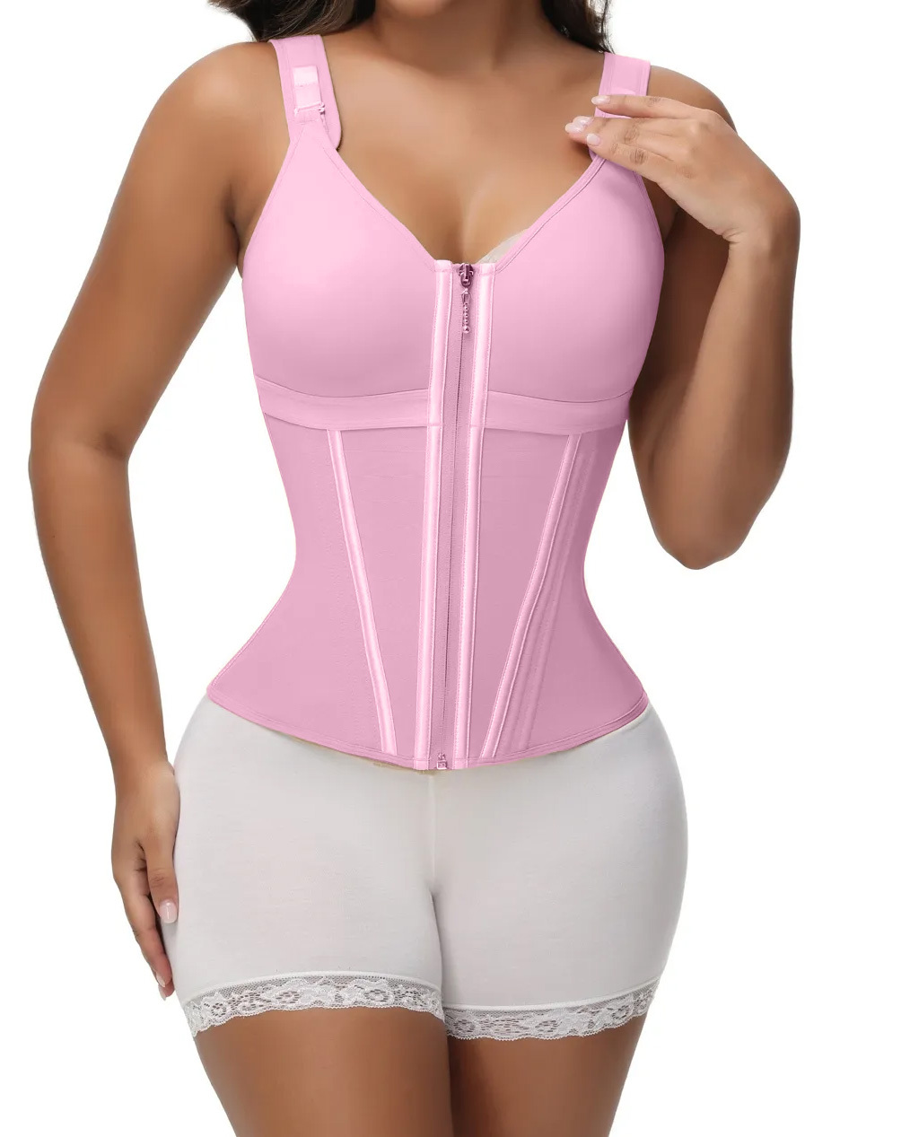 Extreme Latex Corset Waist Vest With Bra