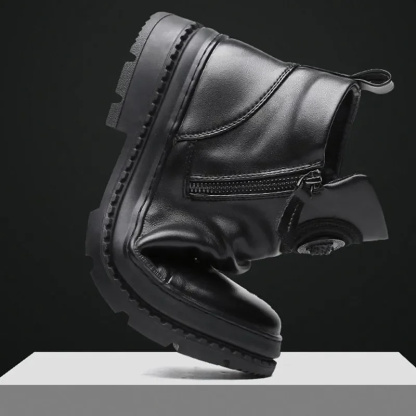 (⏰Last Day 70% OFF🔥)Men's Comfortable Leather Motorcycle Boots Work Boots Waterproof Anti-Slip Anti-Sprain(💯Specialized Boots For Tournaments)