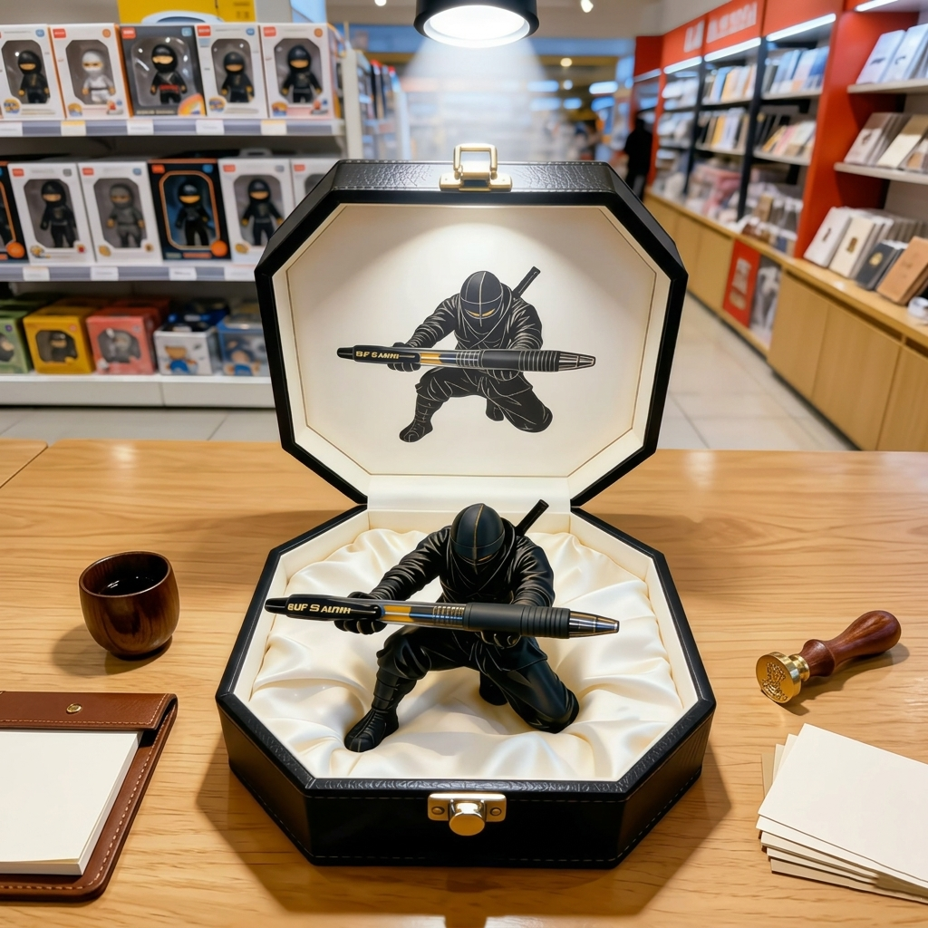Ninja Warrior Pen Holder With Sword and Weapon Accessories