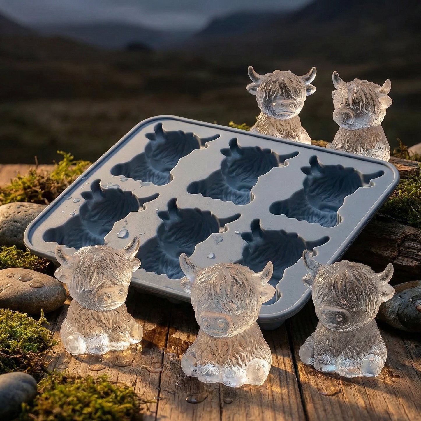 🐮 Mini Highland Cow Ice Cube & Dessert Mold 🧊🍪 Cute 3D Ice for Drinks, Parties & Gifts💕