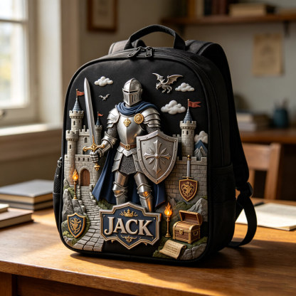 Personalized knight-themed backpack