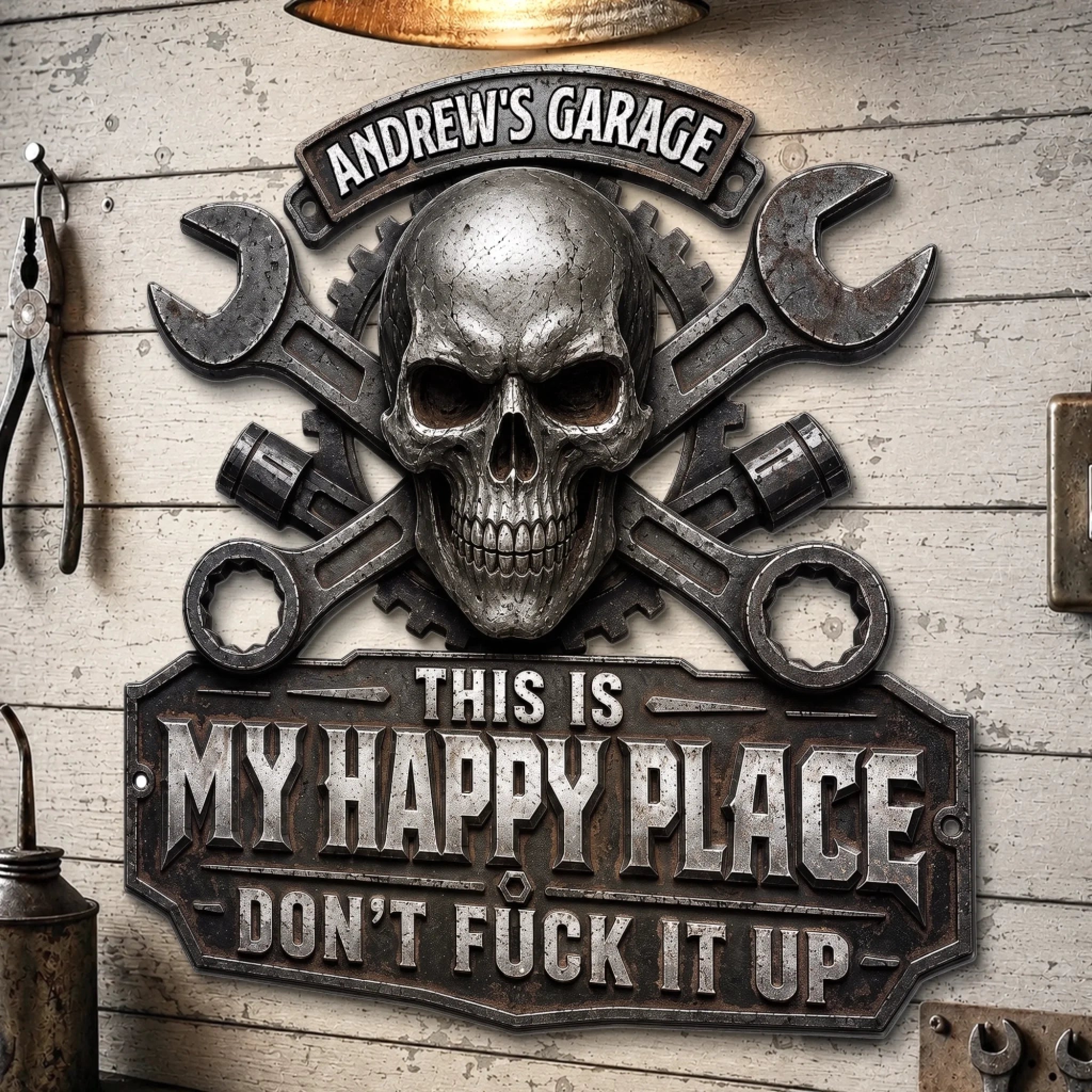 Custom Shaped Metal Sign - This Is My Happy Place