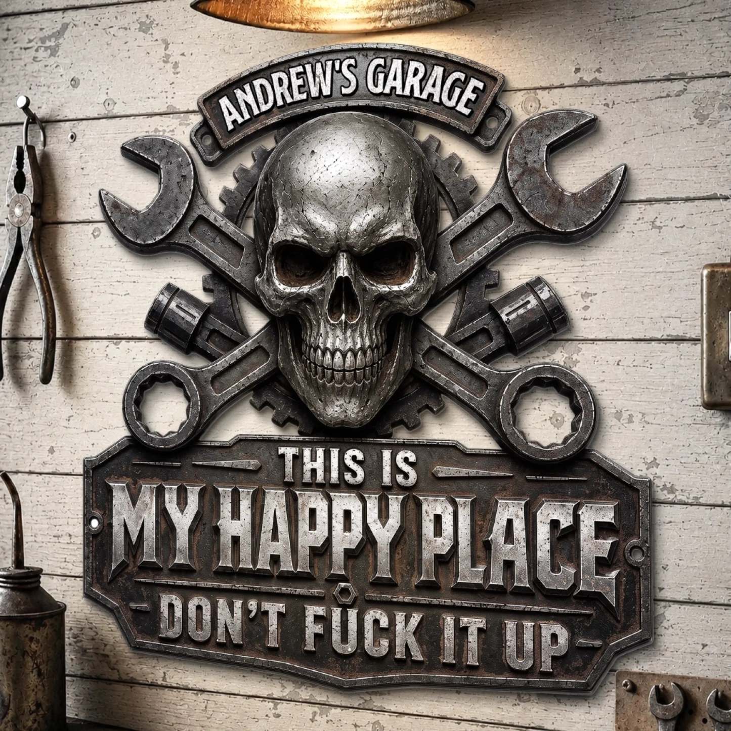 Custom Shaped Metal Sign - This Is My Happy Place