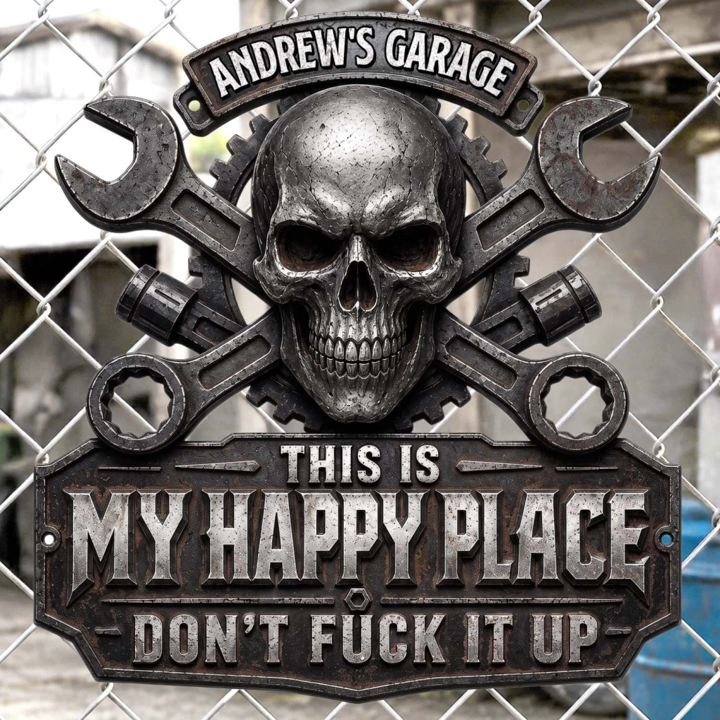 Custom Shaped Metal Sign - This Is My Happy Place