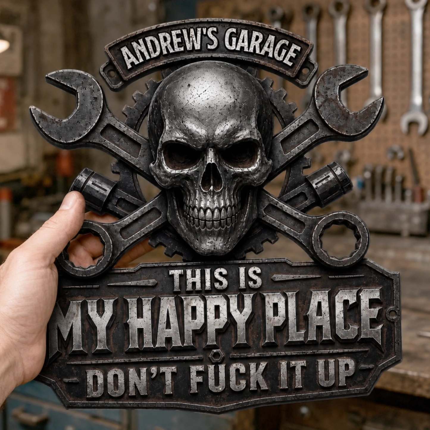 Custom Shaped Metal Sign - This Is My Happy Place