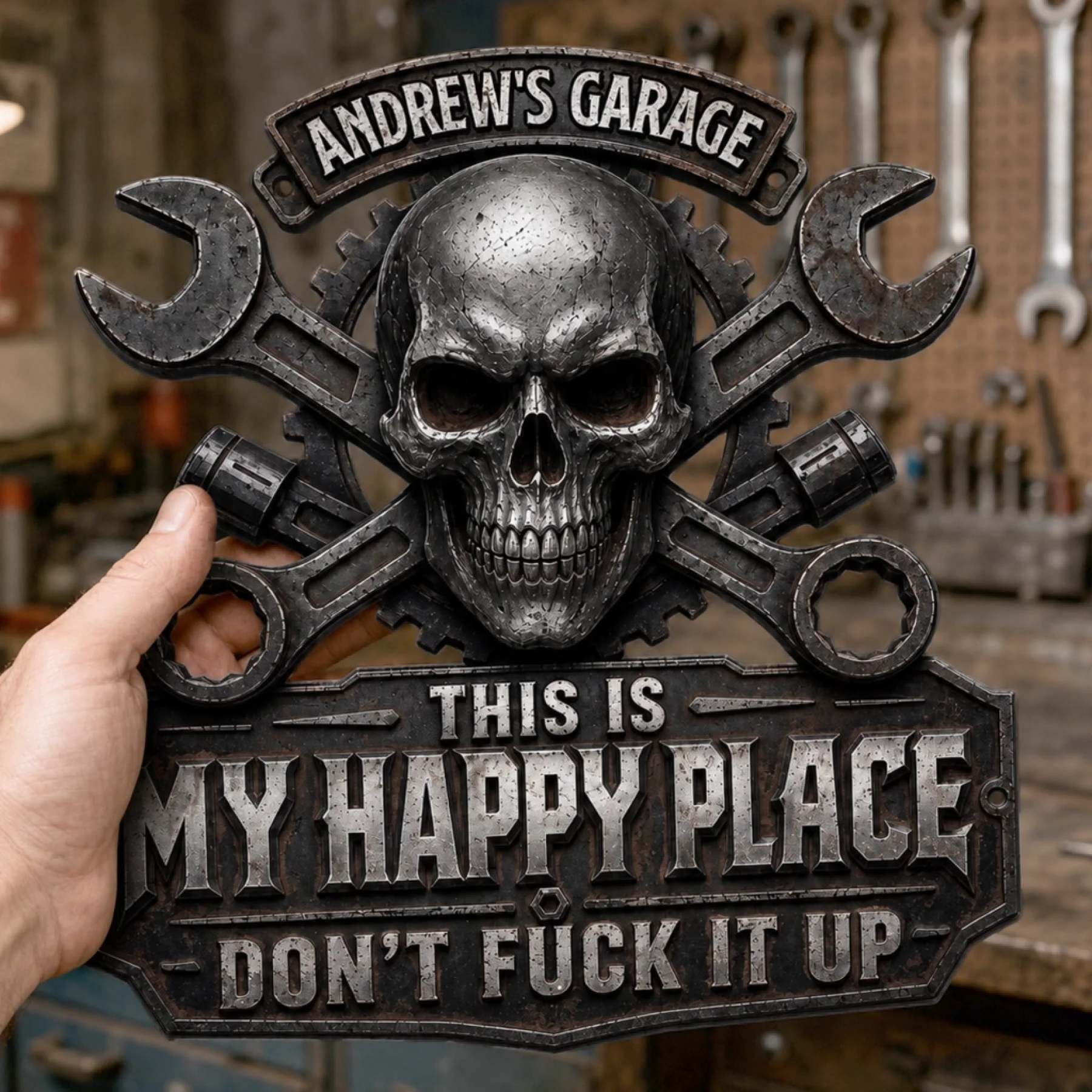 Custom Shaped Metal Sign - This Is My Happy Place