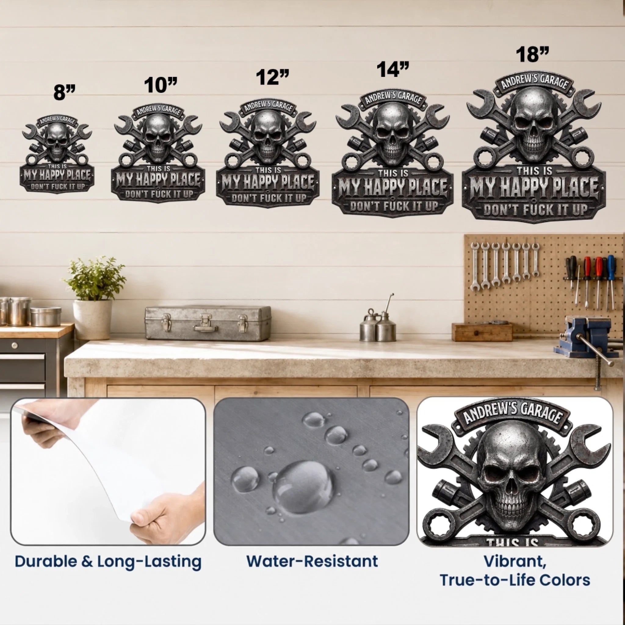 Custom Shaped Metal Sign - This Is My Happy Place