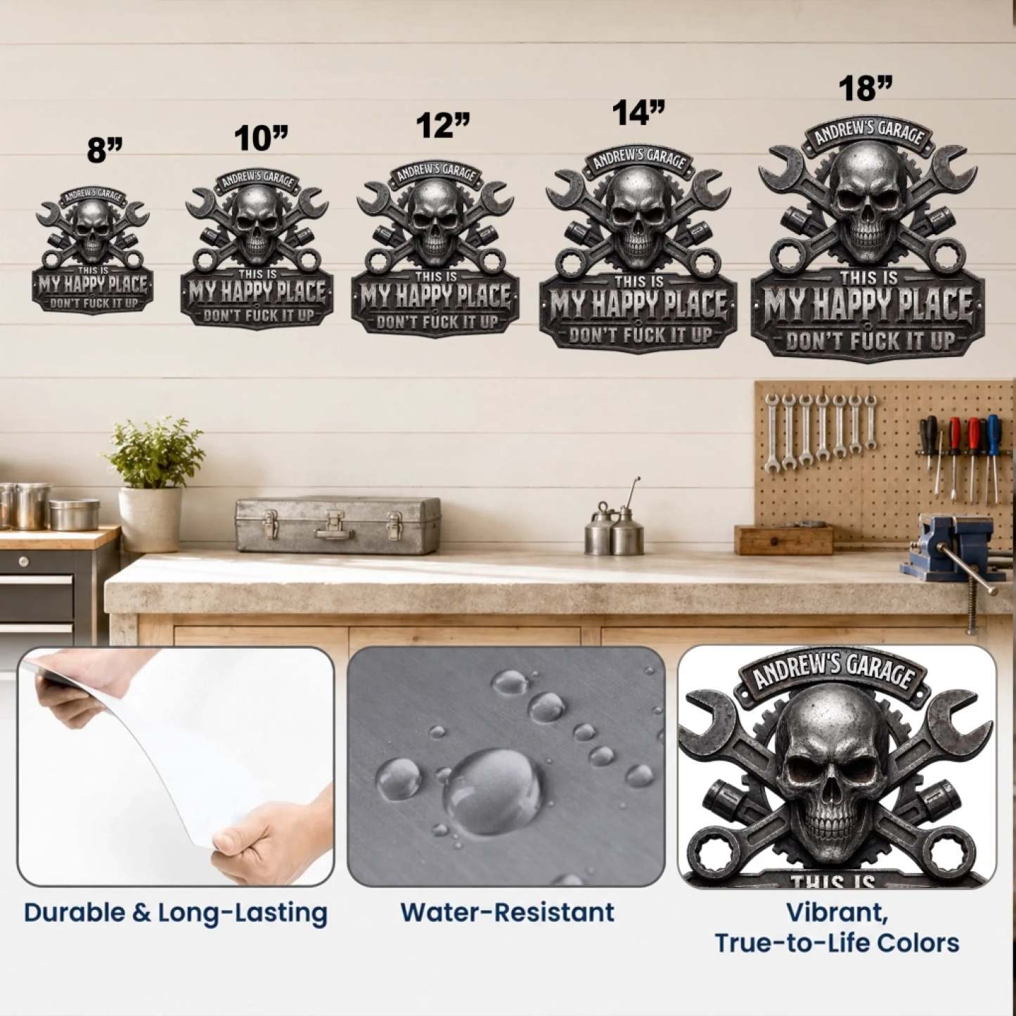 Custom Shaped Metal Sign - This Is My Happy Place