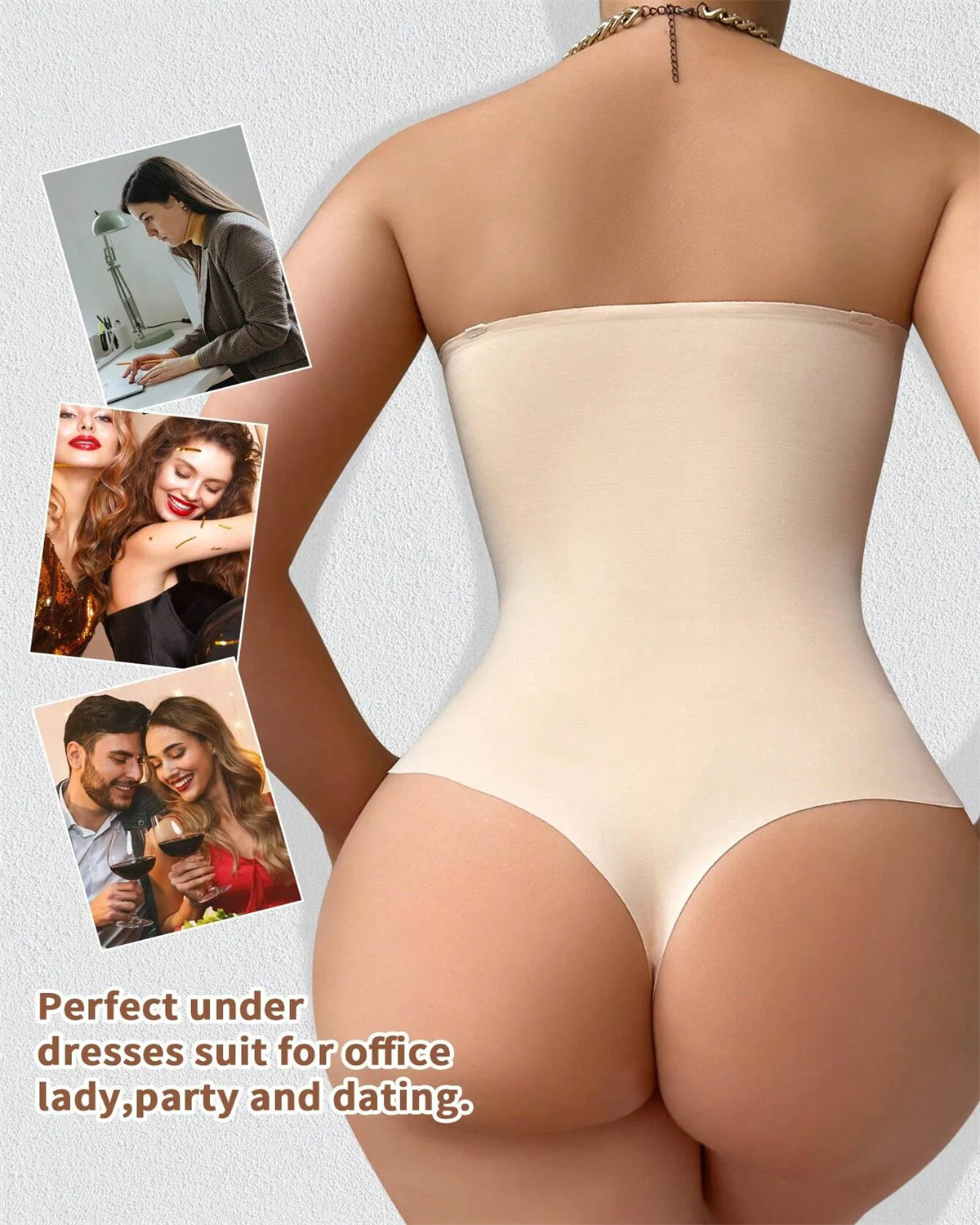 Seamless One-Piece Snap Crotch Shapewear