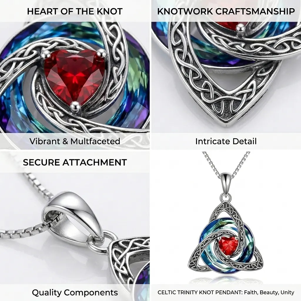 Celtic birthstone necklace detail