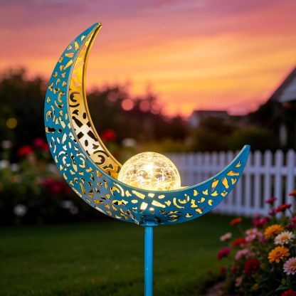 Homeimpro Moon Solar Lights Outdoor Garden Decor Gifts for Mom Women,Waterproof Stakes Yard Decorations for Lawn, Patio Accessories, Backyard Ornaments Birthday Gifts Mother Grandma (Bronze)