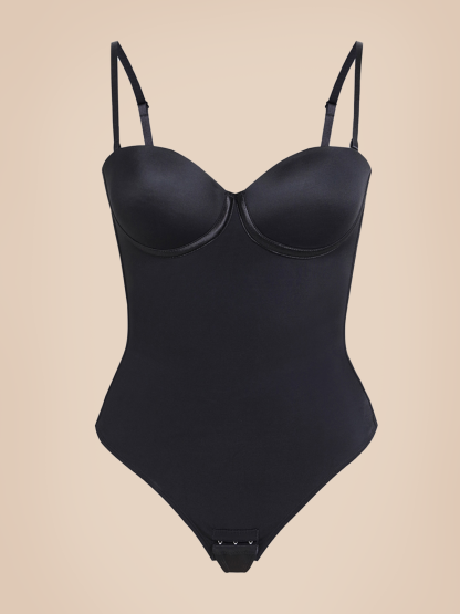 Back Lace-up Thong Seamless Shapewear Bodysuit
