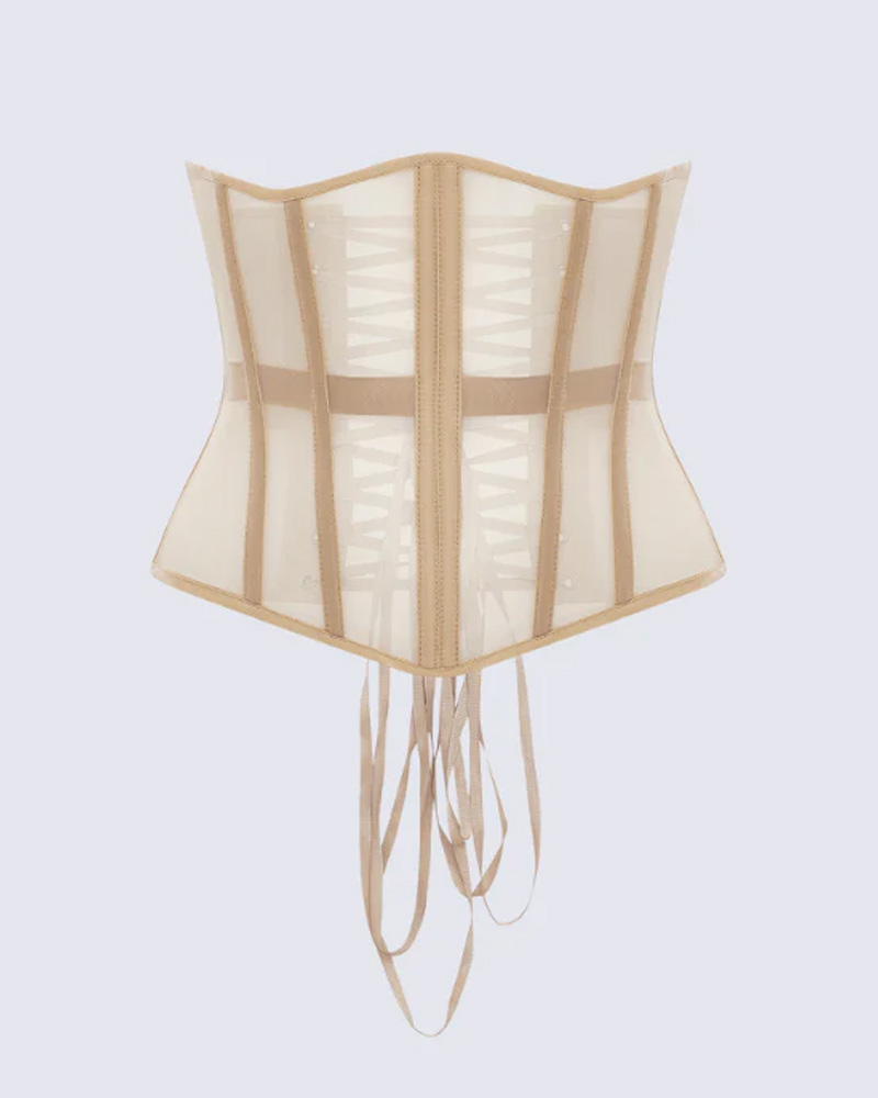 Sexy Mesh Lace-Up Corset