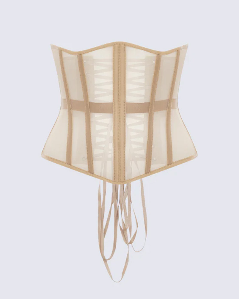 Sexy Mesh Lace-Up Corset
