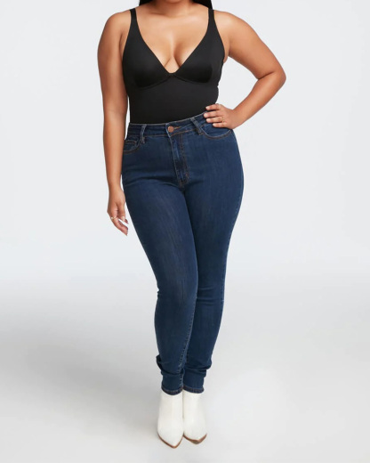 Breast-Covering And Tummy-Controlling Triangle Bodysuit