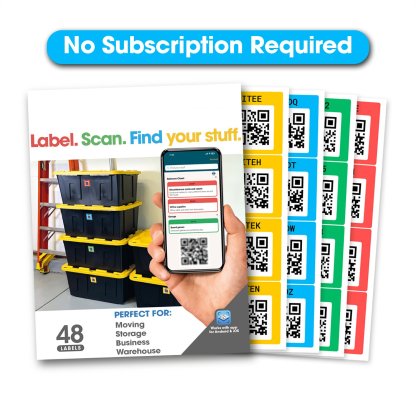 Original Color-Coded Scannable QR Labels (48 Pack)