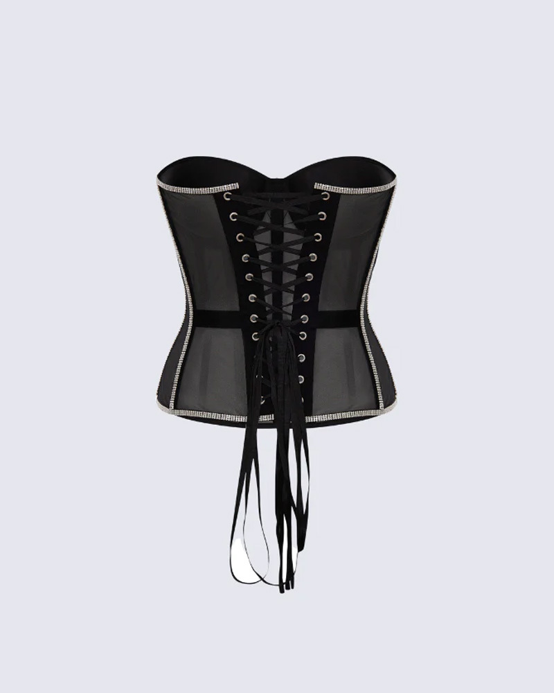 Rhinestone Mesh Sexy Restraint Belt