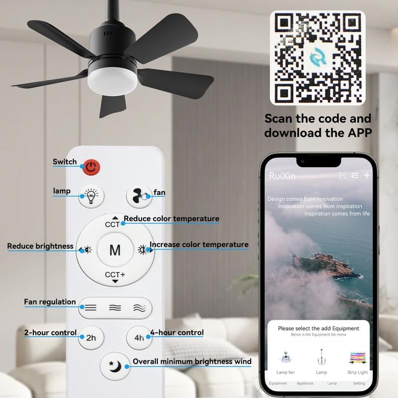 💡 Smart Plug-In Ceiling Fan Light – Remote-Controlled Airflow & Illumination Combo
