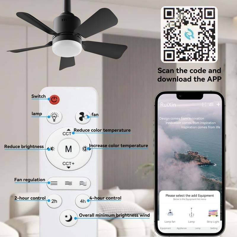 💡 Smart Plug-In Ceiling Fan Light – Remote-Controlled Airflow & Illumination Combo