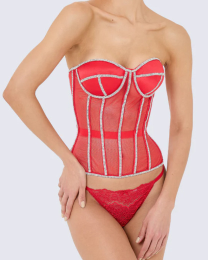 Rhinestone Mesh Sexy Restraint Belt