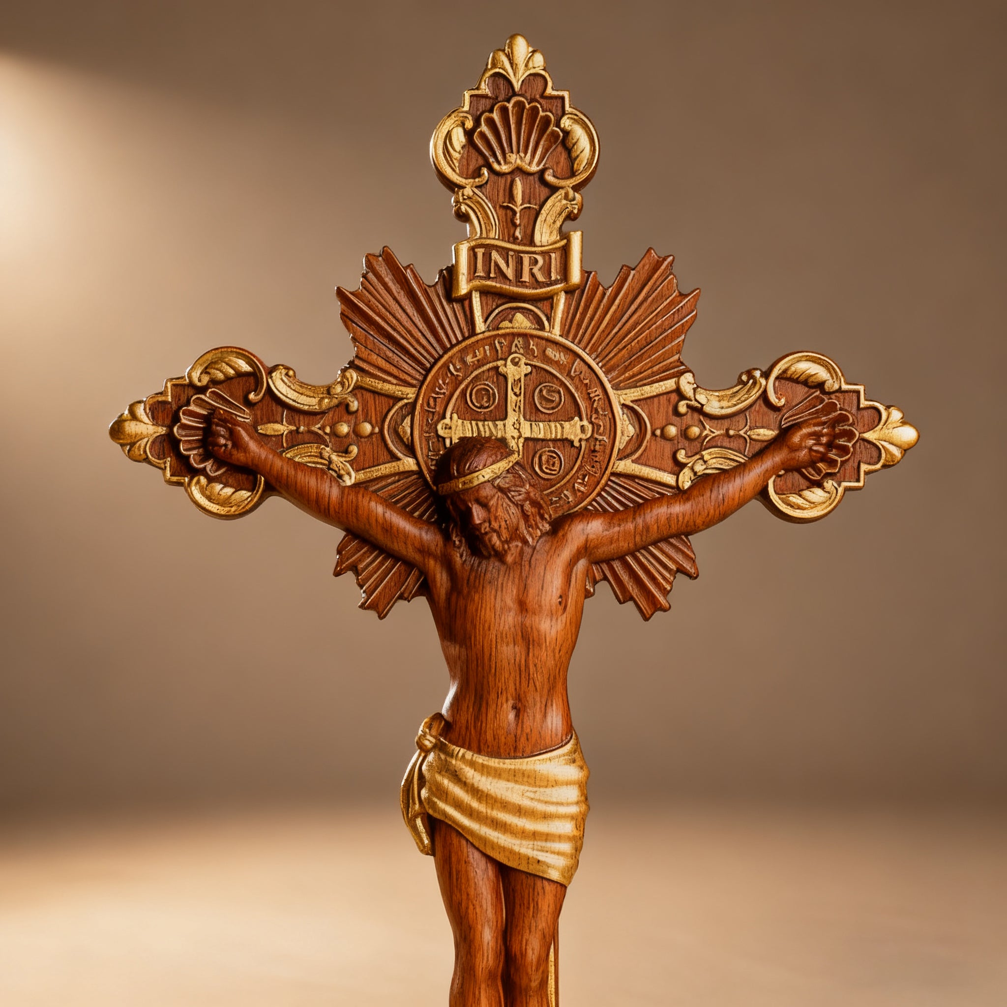 St. Benedict Exorcism Cross carved - Bless you and your family