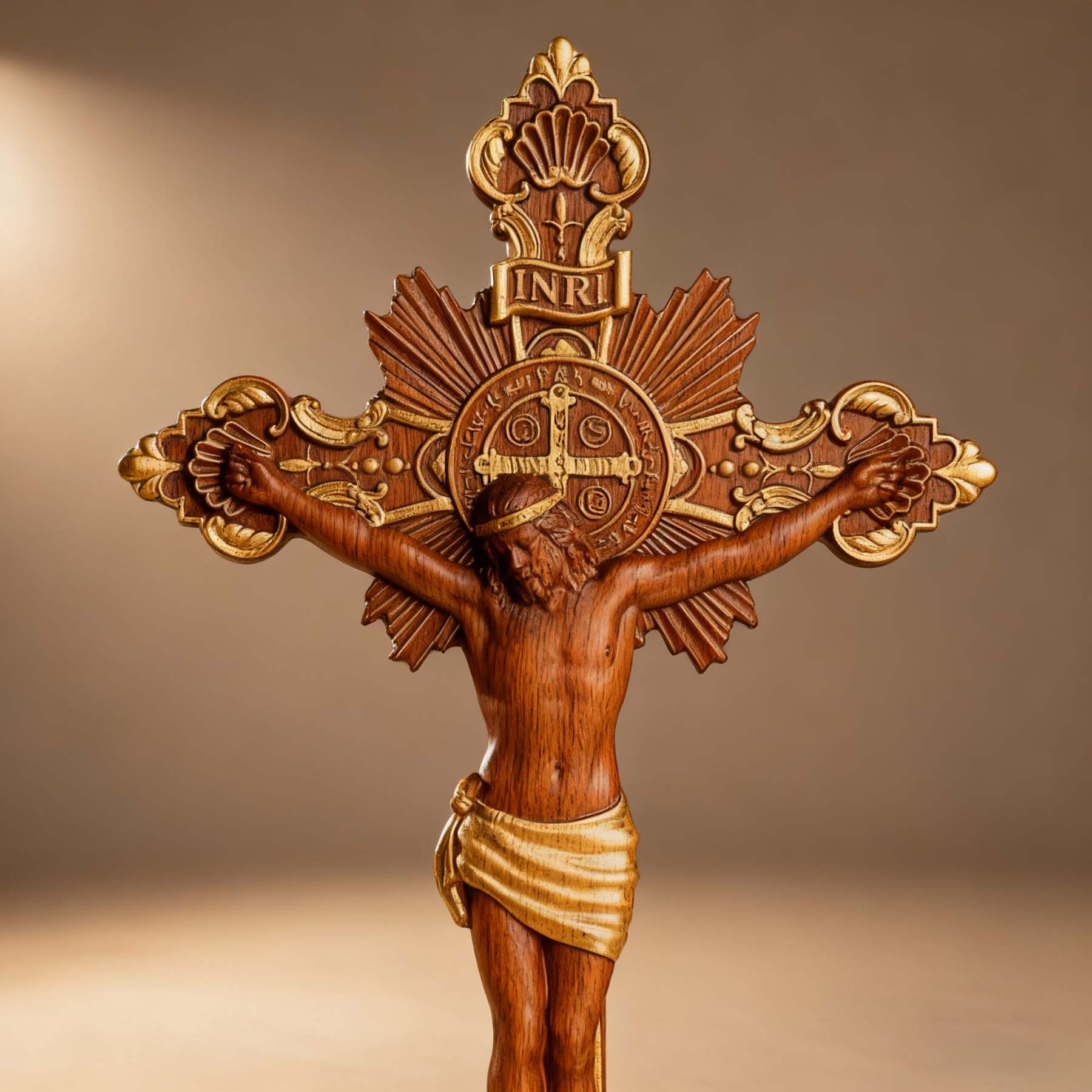 St. Benedict Exorcism Cross carved - Bless you and your family