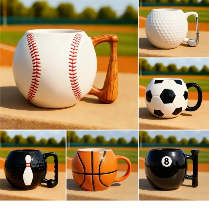 Sports Ball Ceramic Mug Collection