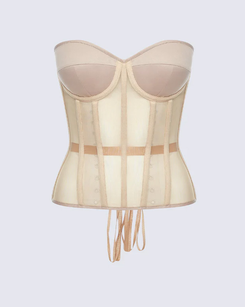Breast-Covering Mesh Sexy Corset