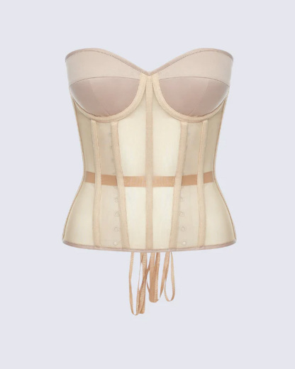Breast-Covering Mesh Sexy Corset
