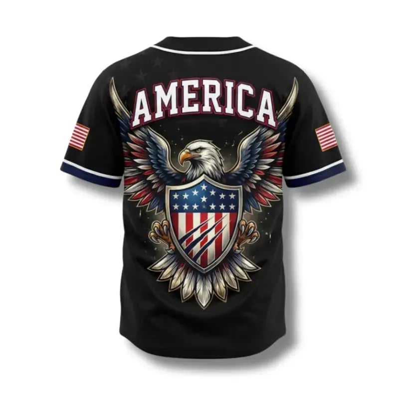 🦅Unisex Patriotic USA Eagle All-Over Print Baseball Jersey