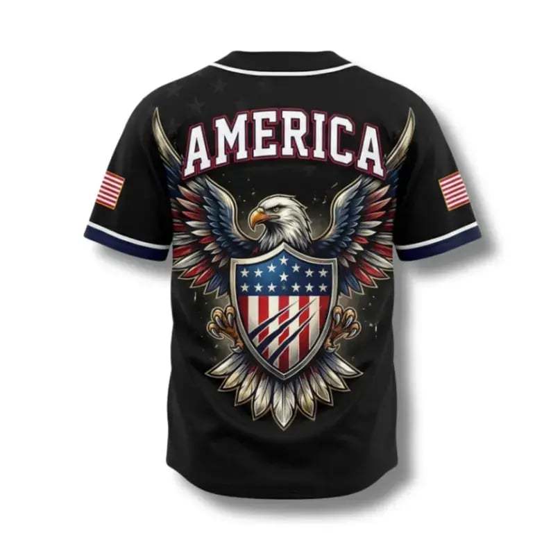 🦅Unisex Patriotic USA Eagle All-Over Print Baseball Jersey