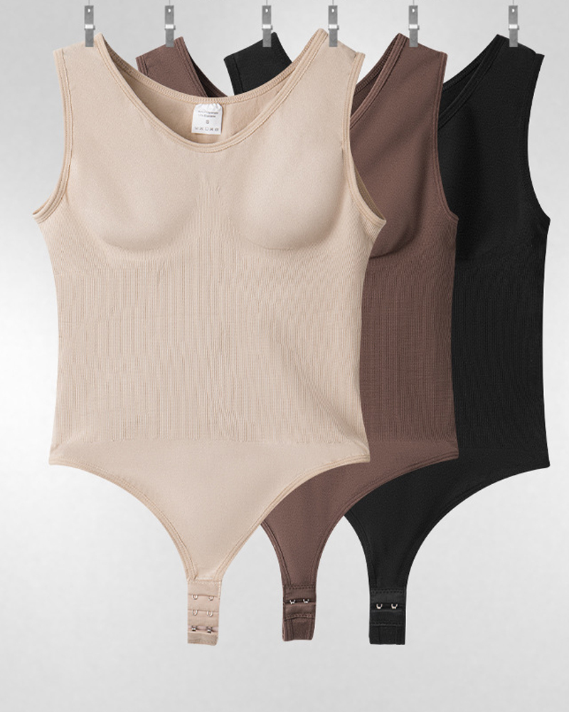 Seamless Hip-Lifting Body Shaping Tummy-Controlling T-String Bodysuit