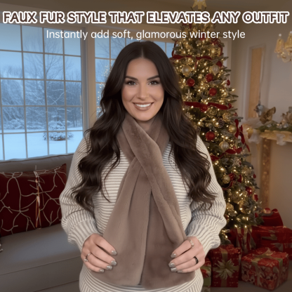 🎁Winter Big Promotion-Save 49%🔥2026 New Faux Fur Pull-Through Scarf with Zipper Pocket
