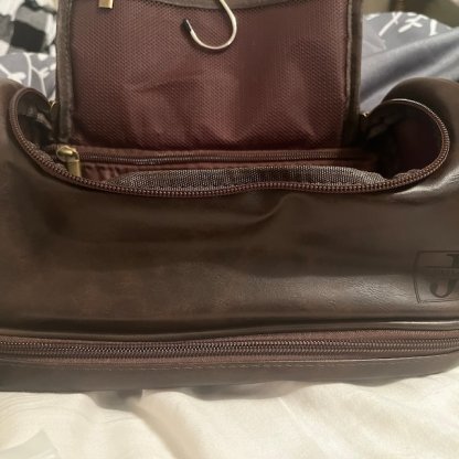 Personalized Leather Monogram Engraved Wash Bag for Unique & Love | JNSBag07