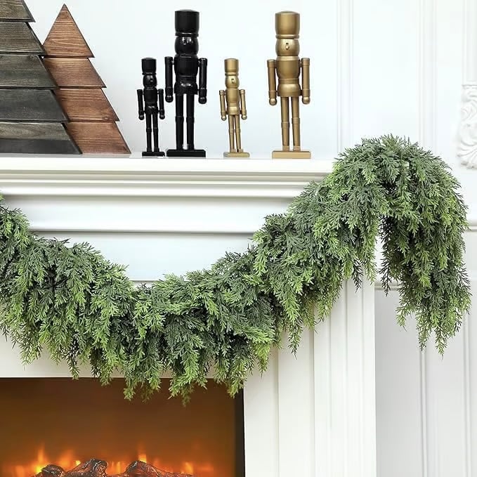 ⛄2025 Christmas Artificial Cypress Leaf Vine Wreath🎄（1.8m）