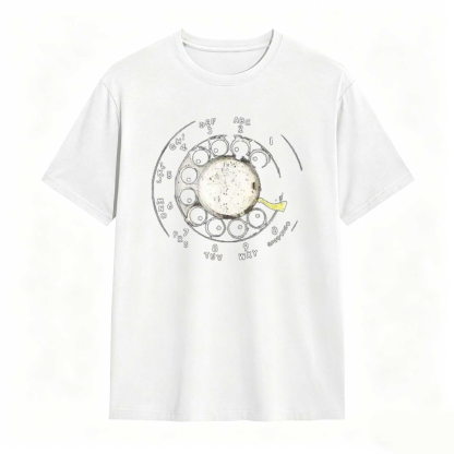 Vintage Rotary Phone Dial Pattern T-Shirt