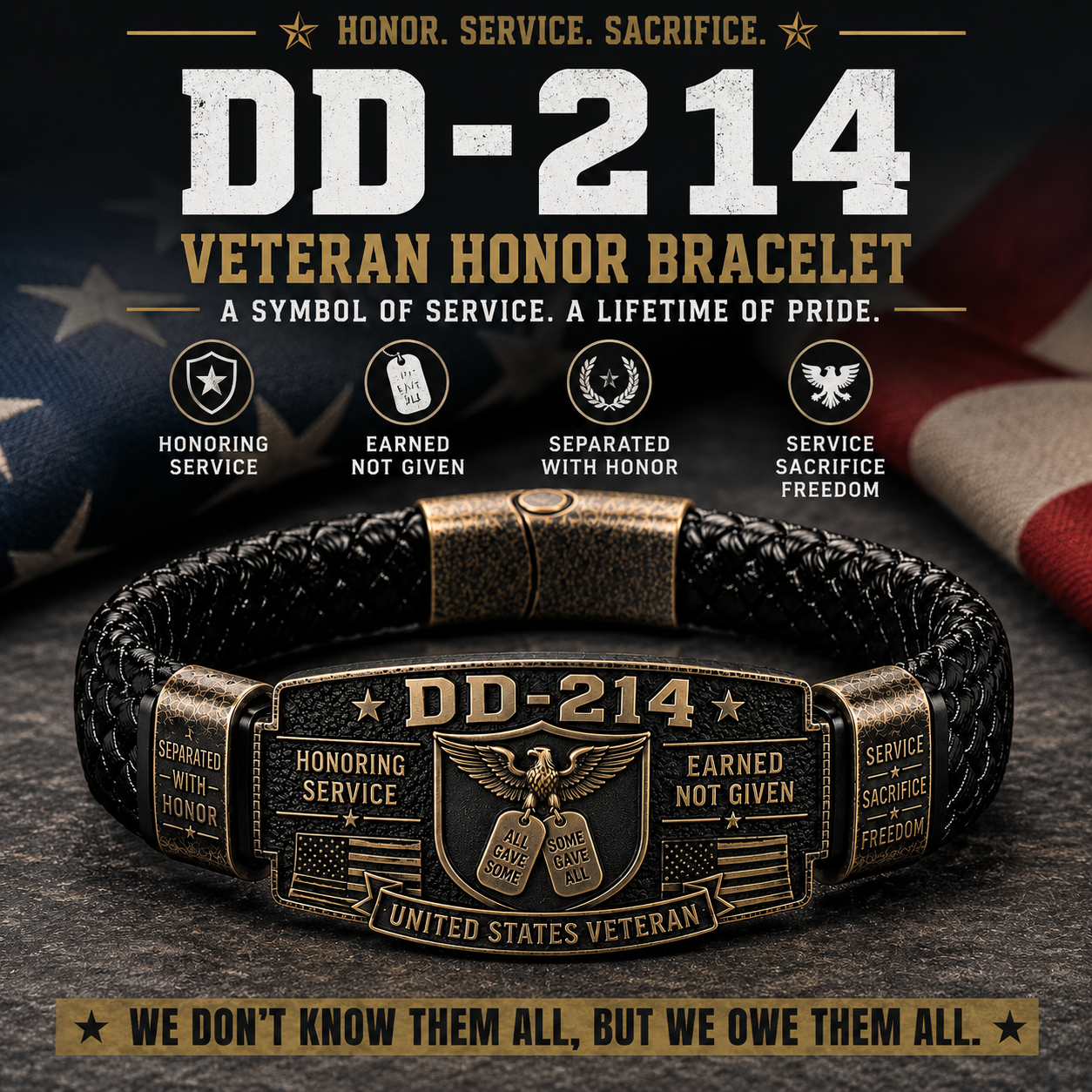 🔥DD-214 Veteran Honor Bracele