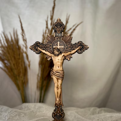 St. Benedict Exorcism Cross carved - Bless you and your family