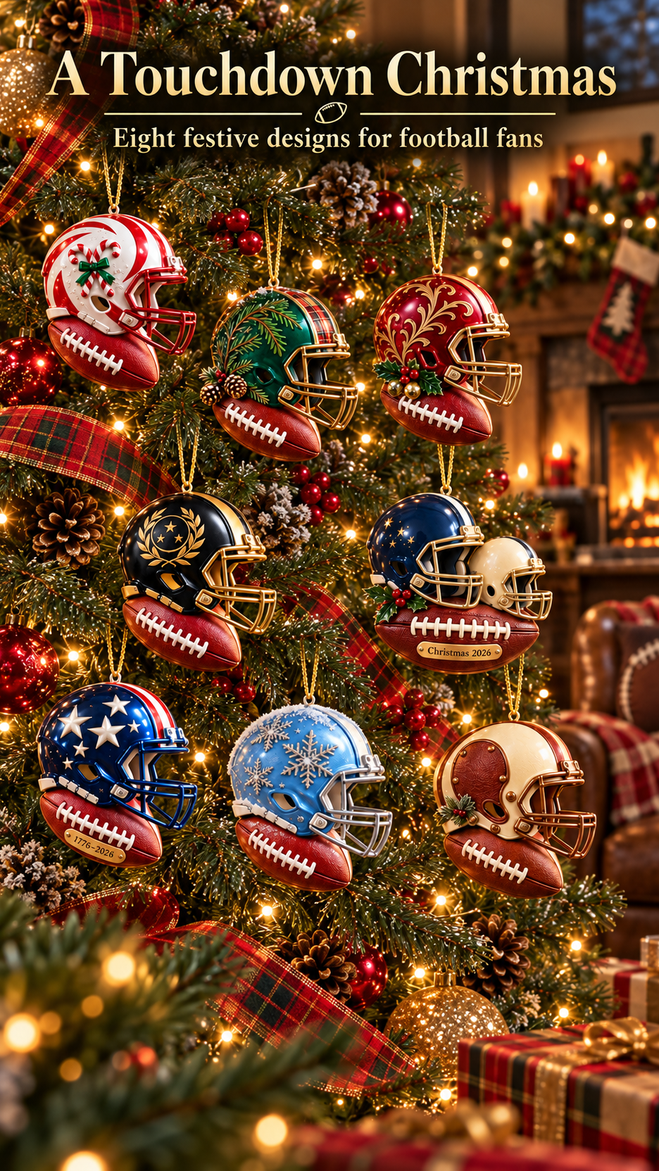 Football helmet Christmas ornament