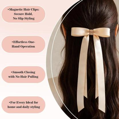 Magnetic bow hair clip, strong magnetic claw clip, seamless two-in-one design