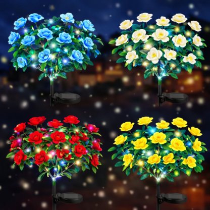 🌸✨ EverGlow Memorial Garden Bloom Lights – Featuring Ultra-Realistic Artificial Petals, Solar-Powered & Weatherproof🏡🌪️