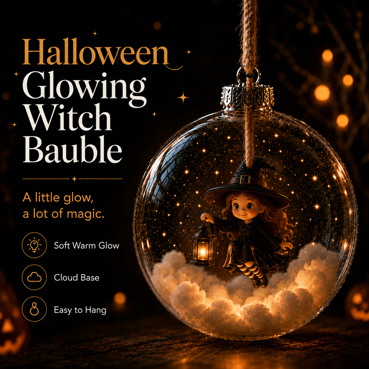 How to hang glowing Halloween globe ornaments